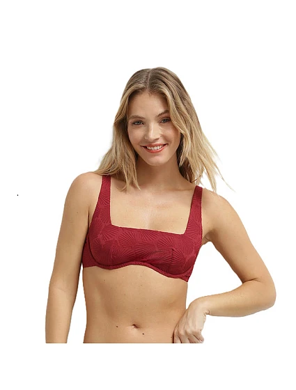 Dámské plavky BRA tmavě červená model 22206211 - DIM Dámské plavky BRA tmavě červená model 22206211 - DIM