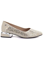 Dámská kožená prolamovaná obuv béžová Vinceza model 22081849 - Hikvision