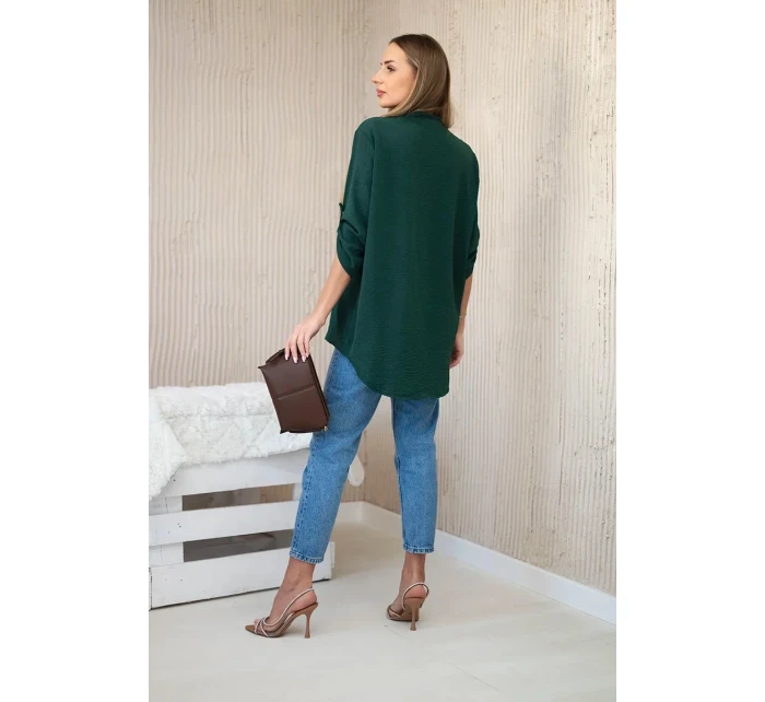 Halenka s prodlouženým zadním dílem tmavě zelená Halenka s prodlouženým zadním dílem tmavě zelená