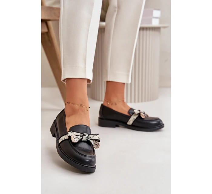 Kožené Dámské Polobotky Mokasíny Černé model 21631234 - S.Barski