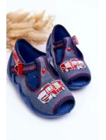 Dětské sandály, pantofle Befado, Hasičské auto Modré Dětské sandály, pantofle Befado, Hasičské auto Modré