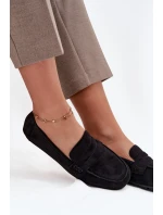 Dámské loafersy mokasíny s plochou podrážkou Roseline – černé