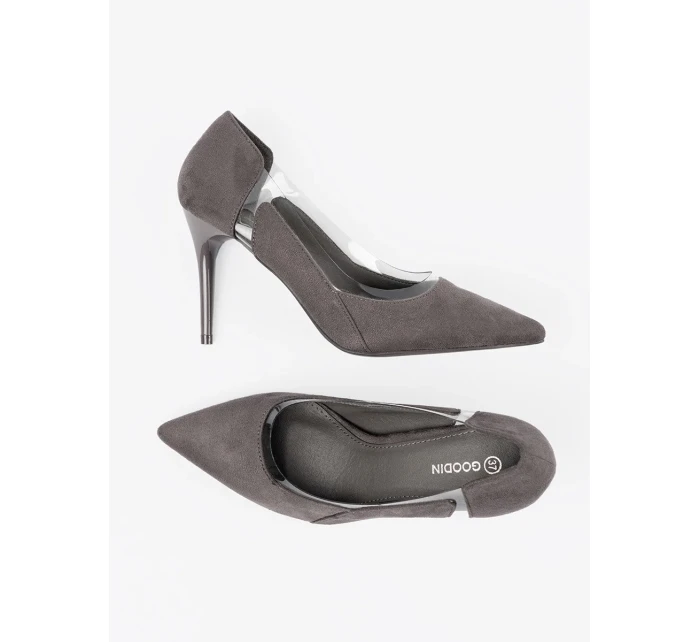 Trendy lodičky dámské šedo-stříbrné na jehlovém podpatku Trendy lodičky dámské šedo-stříbrné na jehlovém podpatku