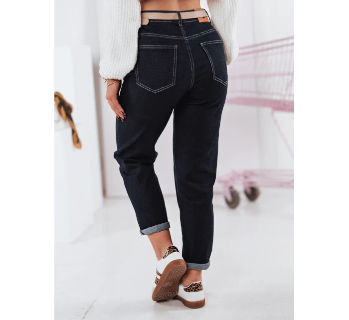Dámské džínové kalhoty mom fit STRAIGHTY tmavě modré FashionStreet UY2390