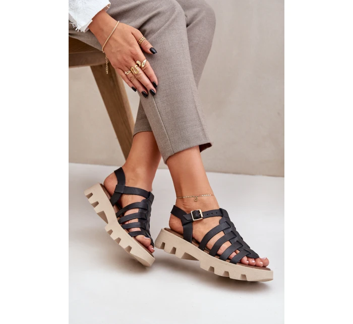 Kožené dámské sandály Zazoo model 21682172 černé - Boto Kožené dámské sandály Zazoo model 21682172 černé - Boto