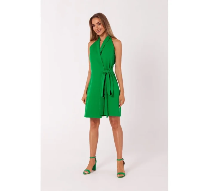 M747 Bunda s vázáním v pase - zelená