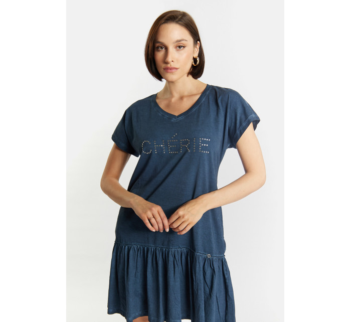 Šaty Dámské šaty s nápisem model 19391181 Navy Blue - Monnari