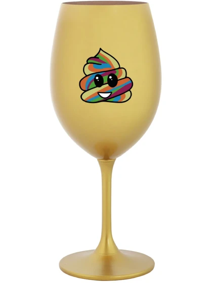 DUHOVÉ VESELÉ EE - zlatá sklenice na víno 350 ml