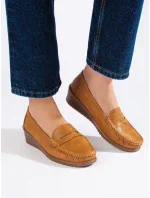 Módní dámské hnědé mokasíny na klínku Módní dámské hnědé mokasíny na klínku