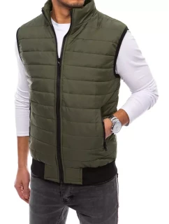 Pánská prošívaná zelená vesta FashionStreet TX4019