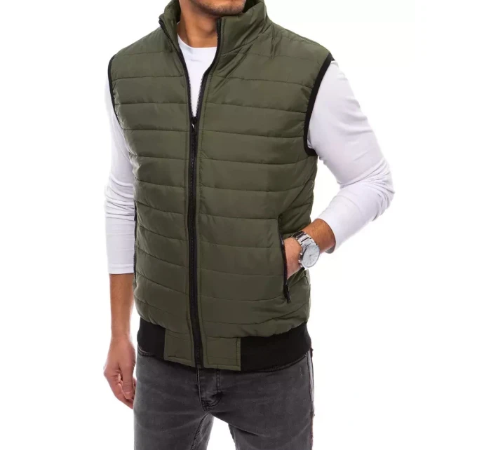 Pánská prošívaná zelená vesta FashionStreet TX4019