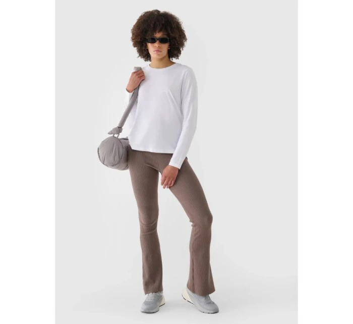 Dámské oversize hladké tričko s dlouhým rukávem 4F 4FWMM00TLONF431-10S Dámské oversize hladké tričko s dlouhým rukávem 4F 4FWMM00TLONF431-10S