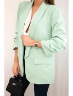 Bunda s klopou elegantní světlá máta Bunda s klopou elegantní světlá máta