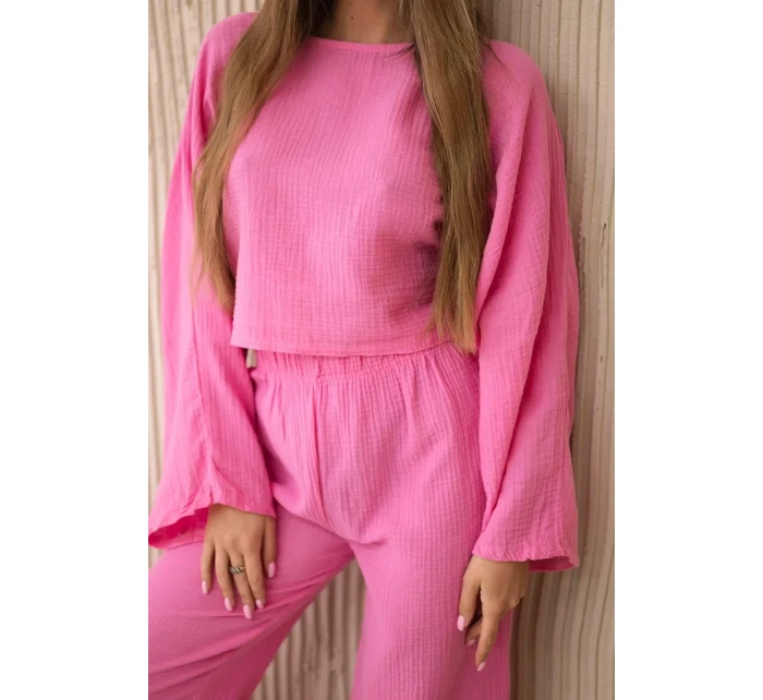 model 20854995 komplet halenka + kalhoty světle růžová - K-Fashion model 20854995 komplet halenka + kalhoty světle růžová - K-Fashion