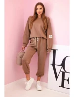 Komplet teplákové + kalhoty máslová látka velbloud Komplet teplákové + kalhoty máslová látka velbloud