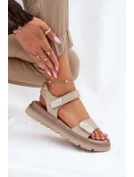 Dámské Kožené Sandály Na Platformě Béžové model 21697428 - Zazoo