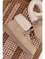 Ženské sněhule z přírodního semiše D.Franklin DFSH375006 světle béžové