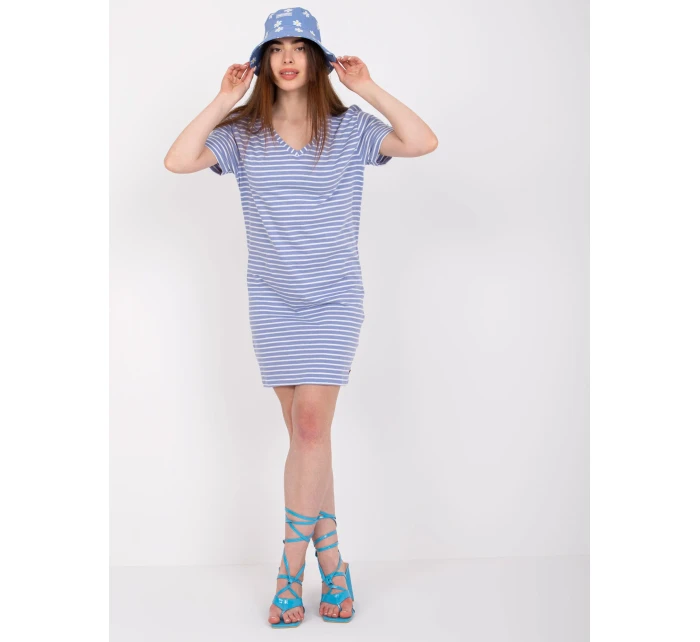 Šaty D16054M30315A bílé a modré Šaty D16054M30315A bílé a modré