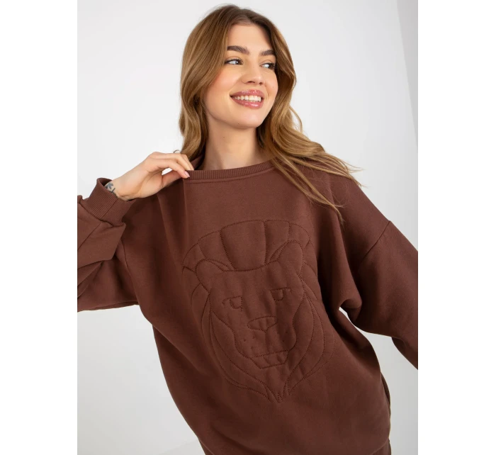 Mikina EM BL 617 model 17964046 hnědá - FPrice Mikina EM BL 617 model 17964046 hnědá - FPrice