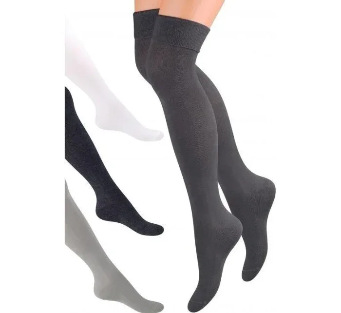 Dámské hladké nadkolenky 076 Tmavě šedá - Steven