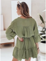 Letní mušelínové šaty LYVONNE tmavě zelené FashionStreet EY2616