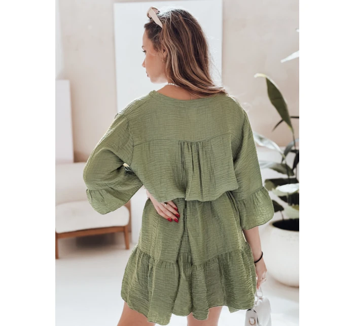 Letní mušelínové šaty LYVONNE tmavě zelené FashionStreet EY2616