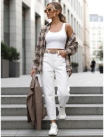 Koszula w kratę damska z przetarciami beżowa FashionStreet DY0485