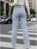 Dámské džíny se širokými nohavicemi světle modré FashionStreet UY2952