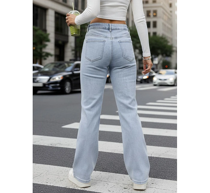 Dámské džíny se širokými nohavicemi světle modré FashionStreet UY2952