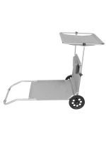 Skládací plážové lehátko se stříškou na kolečkách 116x62x62-90CM šedé Skládací plážové lehátko se stříškou na kolečkách 116x62x62-90CM šedé