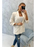 Sako s klopami elegantní světle béžové Sako s klopami elegantní světle béžové