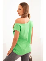 Dámská blůza s odhaleným ramenem zelená Dámská blůza s odhaleným ramenem zelená