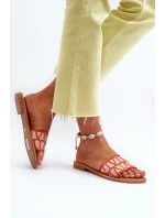 Dámské sandály na ploché podrážce oranžové Traivea Dámské sandály na ploché podrážce oranžové Traivea