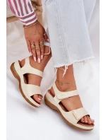 Pohodlné dámské sandály na suchý zip zlaté Iphiope Pohodlné dámské sandály na suchý zip zlaté Iphiope