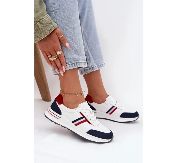 Dámské kožené sportovní boty modré model 21708095 - EVENTO Dámské kožené sportovní boty modré model 21708095 - EVENTO