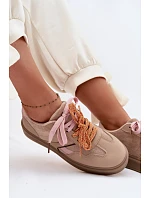 Dámské Tenisky S Dvojitými Šňůrkami Světle Hnědé Relisa Dámské Tenisky S Dvojitými Šňůrkami Světle Hnědé Relisa