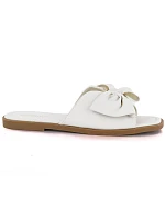 Dámské ploché žabky s mašlí bílé eVento 5479