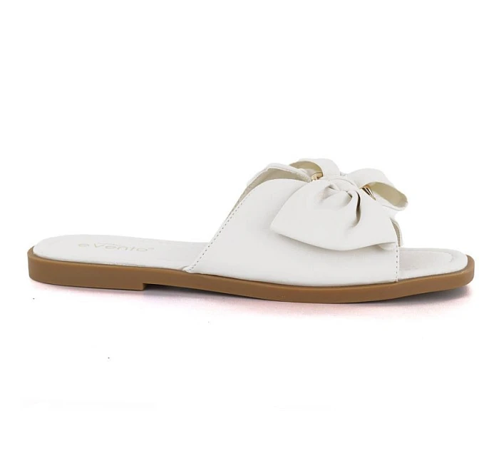 Dámské ploché žabky s mašlí bílé eVento 5479