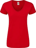 Fruit of the Loom Lady-Fit Iconic 150 V-Neck T Dámské tričko s výstřihem do V 16.1444 red