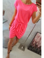 Šaty s obálkou dole růžové neonové