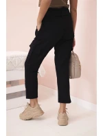 Dámské cargo kalhoty s vysokým pasem černý Dámské cargo kalhoty s vysokým pasem černý