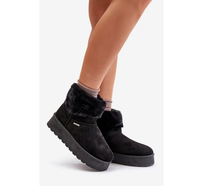 Sněhové boty na platformě s kožešinou Big Star OO274A108 Černé Sněhové boty na platformě s kožešinou Big Star OO274A108 Černé