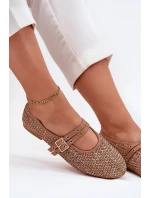 Baleríny S Pletením A Pásky Khaki model 21699466 - Boto