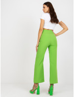 Světle zelené dámské oblekové kalhoty s kapsami