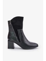 Zateplené Dámské Kotníkové Boty Na Podpatku Černé Relabina Zateplené Dámské Kotníkové Boty Na Podpatku Černé Relabina