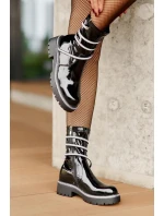 Lakované kotníkové boty s ozdobou černé Kikizelle Lakované kotníkové boty s ozdobou černé Kikizelle