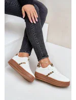 Dámské tenisky na platformě s leopardím vzorem bílé Dravinnia Dámské tenisky na platformě s leopardím vzorem bílé Dravinnia