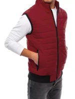 Pánská prošívaná vínová vesta FashionStreet TX4016