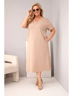 Dámské bavlněné šaty Plus Size s výstřihem do V fango Dámské bavlněné šaty Plus Size s výstřihem do V fango