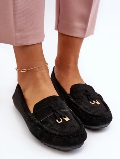 Dámské klasické černé semišové mokasíny model 21651268 - Boto